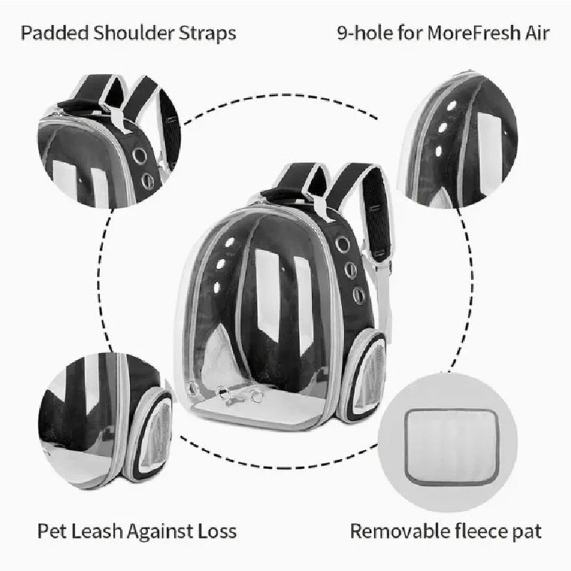 Breathable Transparent Pet Travel Backpack