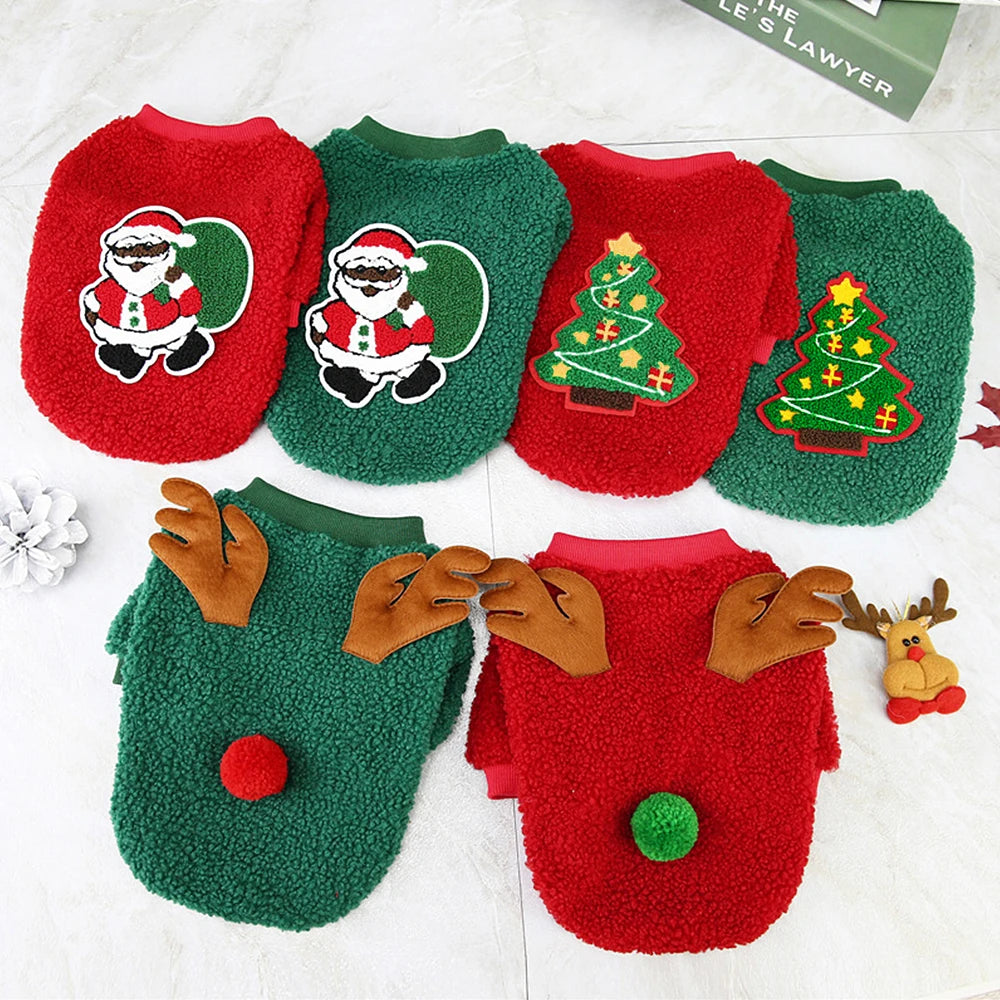 Christmas Dog Clothes: Winter Warm Fleece Vest for Small Dogs and Cats!